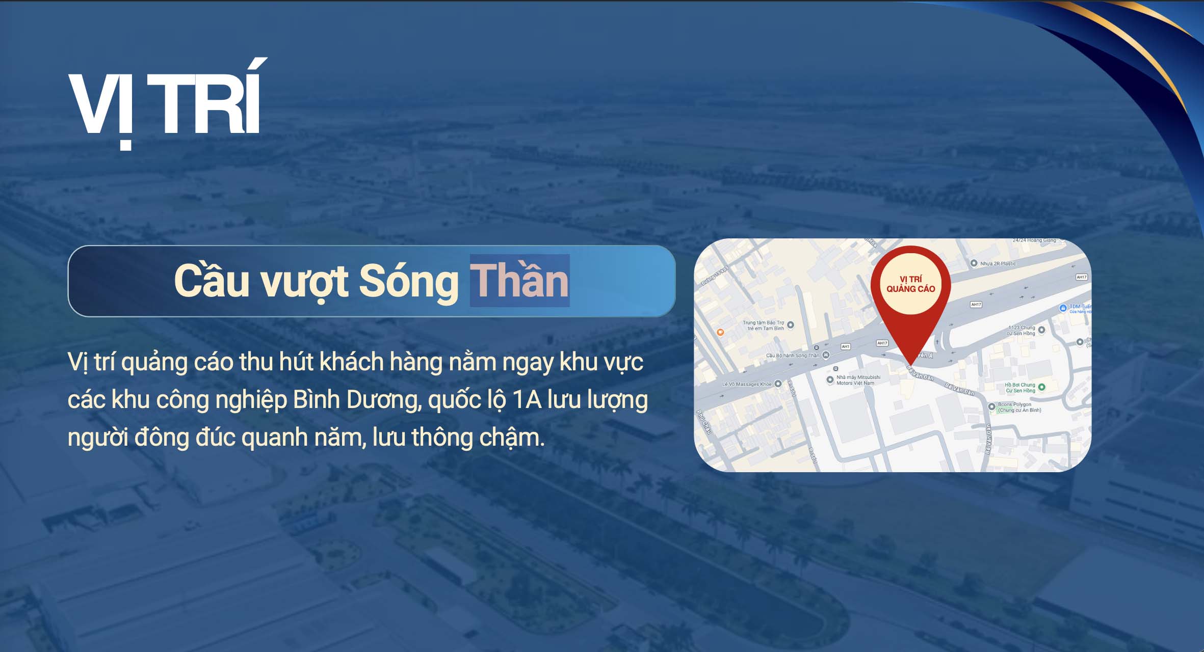 Cho Thuê Billboard Cầu Vượt Sóng Thần - Vị Trí Quảng Cáo Đắc Địa 2 vi tri bb