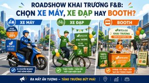 Roadshow khai trương F&B nên chọn xe máy hay là xe đạp?