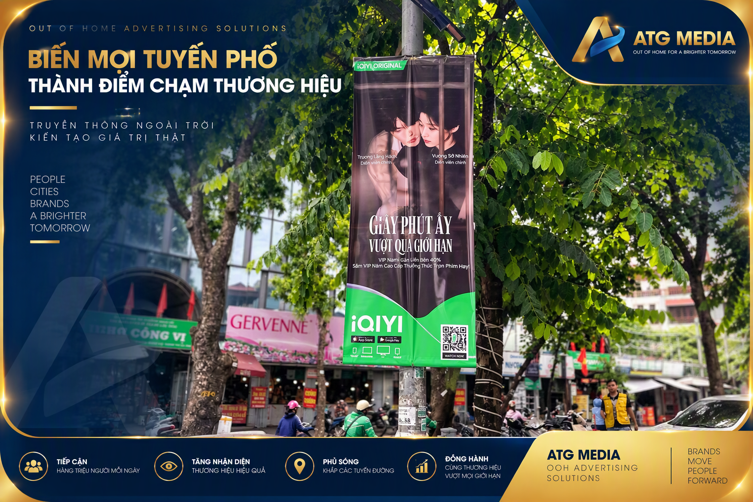 Chiến Dịch OOH Là Gì? Quy Trình Lập Kế Hoạch Quảng Cáo Ngoài Trời Từ A-Z 1 Phướn quảng cáo dọc các tuyến đường